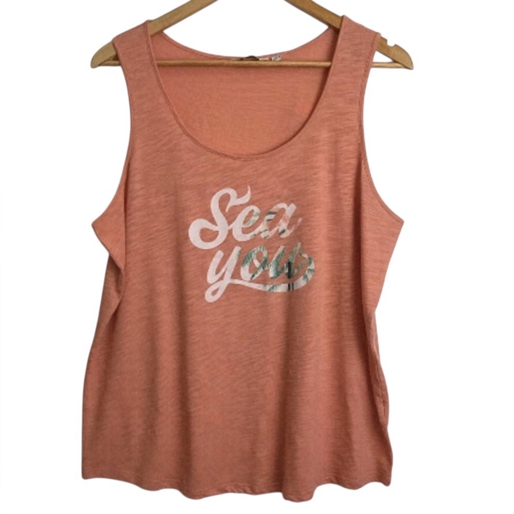 REITMANS tank top Sea print camisole lightweight coastal orange tangerine XL